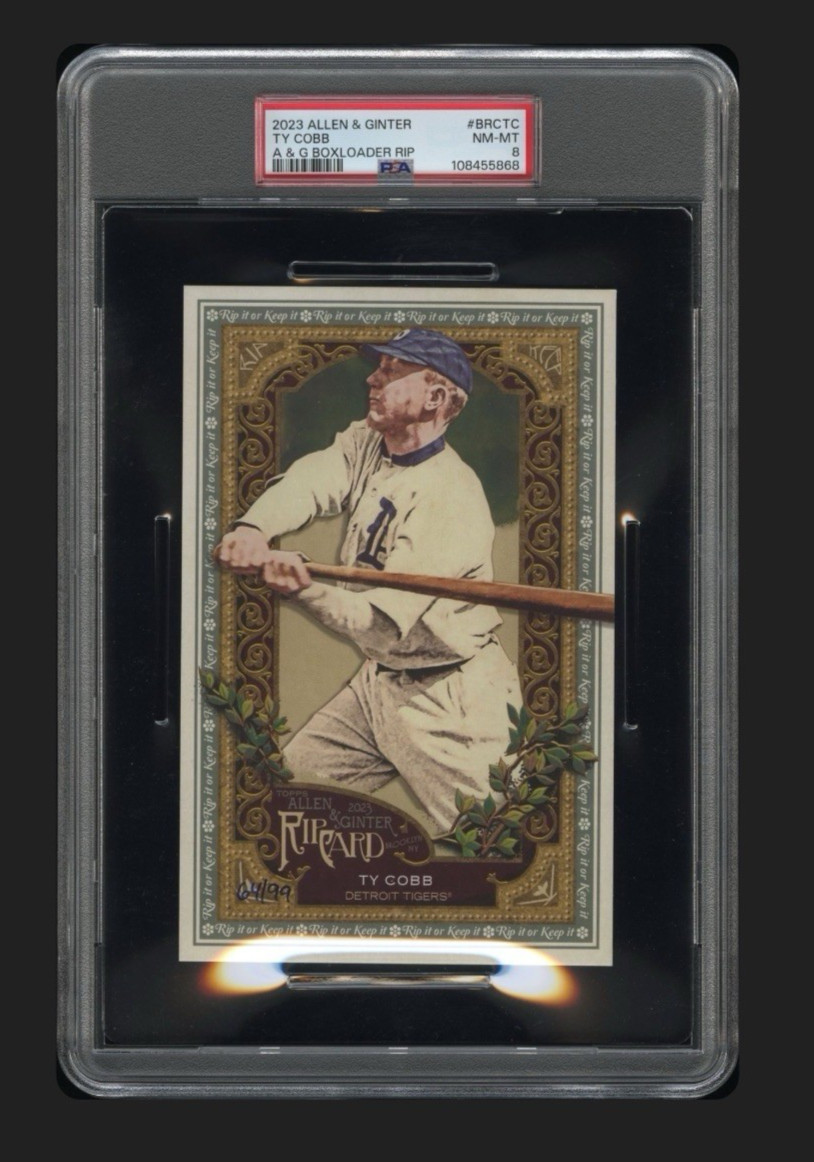 2023 Allen & Ginter TY COBB Triple Rip Boxloader /99 PSA 8 ONLY ONE PSA GRADED