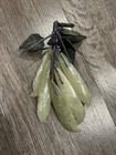 Chinese Carved Jade Peas MCM Vintage Fruit Art Decor 7” — photo 1