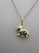 9ct Yellow Gold Rabbit Charm / Pendant - Gold Bunny Charm Jewellery Box Included