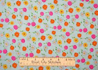 Flower Daisy Floral Toss Blue Cotton Fabric Timeless Treasures C5826 ...
