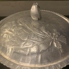 Serving Dish With Lid~8”~Vintage~Hammered Aluminum~Embossed~Tulip Floral Design — photo 2