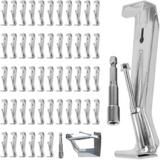 50-Pack Hidden Gutter Hangers 5 Inch K Style - Gutter Brackets and Screws Hea...