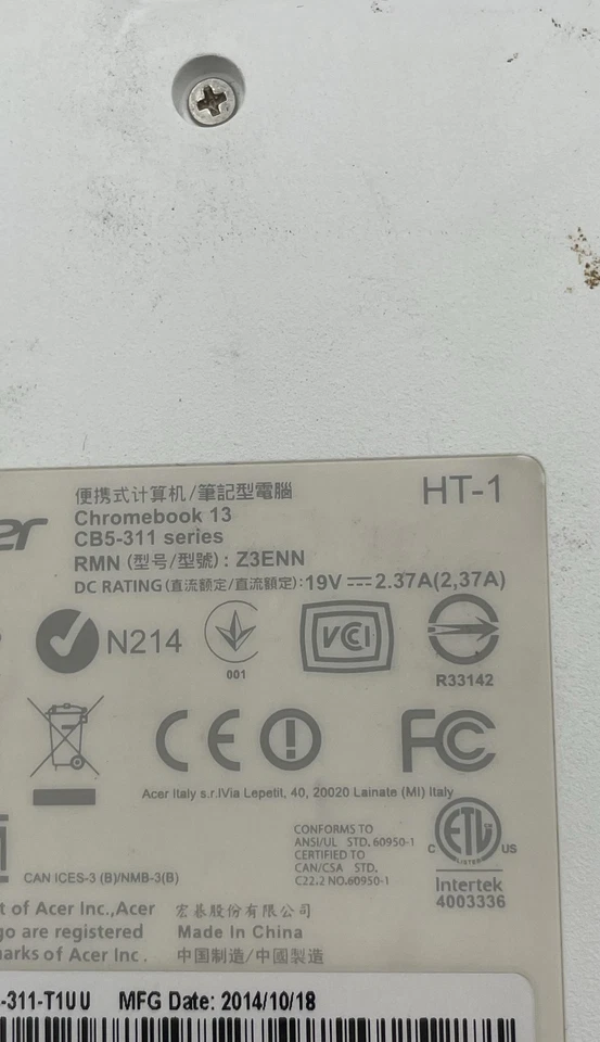 Portátil Acer Chromebook 13 CB5-311 Series 13,3′′ NVIDIA Tegra K1 sin disco duro Foto 4 de 4