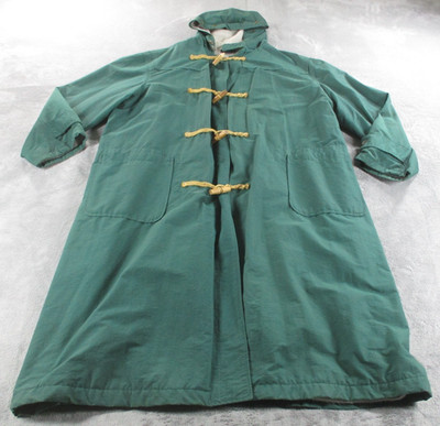 Vintage Polo Ralph Lauren Trench Coat Mens XL Green Nylon Toggle Hooded USA