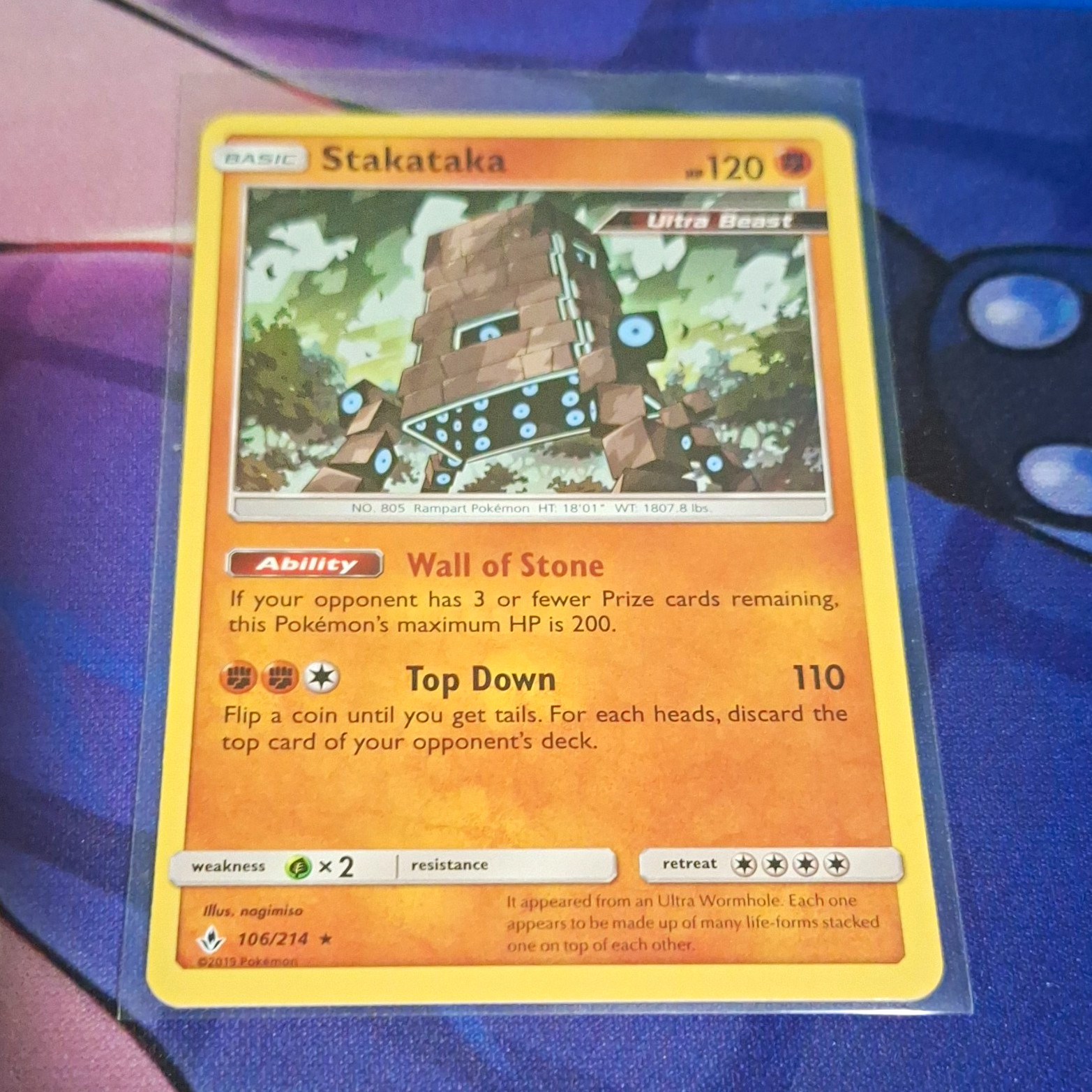 Pokemon TCG Stakataka 106/214 SM Unbroken Bonds Holo