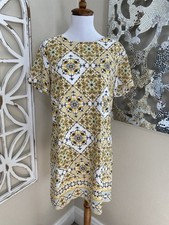 LULUS small DANDELION GEOMETRIC FLORAL PRINT SHORT SLEEVE SHIFT DRESS