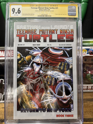 Teenage Mutant Ninja Turtles 21 Cgc 9.6 Signed & Sketch Kevin Eastman Shredder