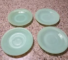 Set of Four Fire King Jadeite Saucers - Nice Condition