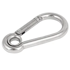 2.4" Length 304 Stainless Steel Carabiner Link Snap Spring Clip Hook Connector
