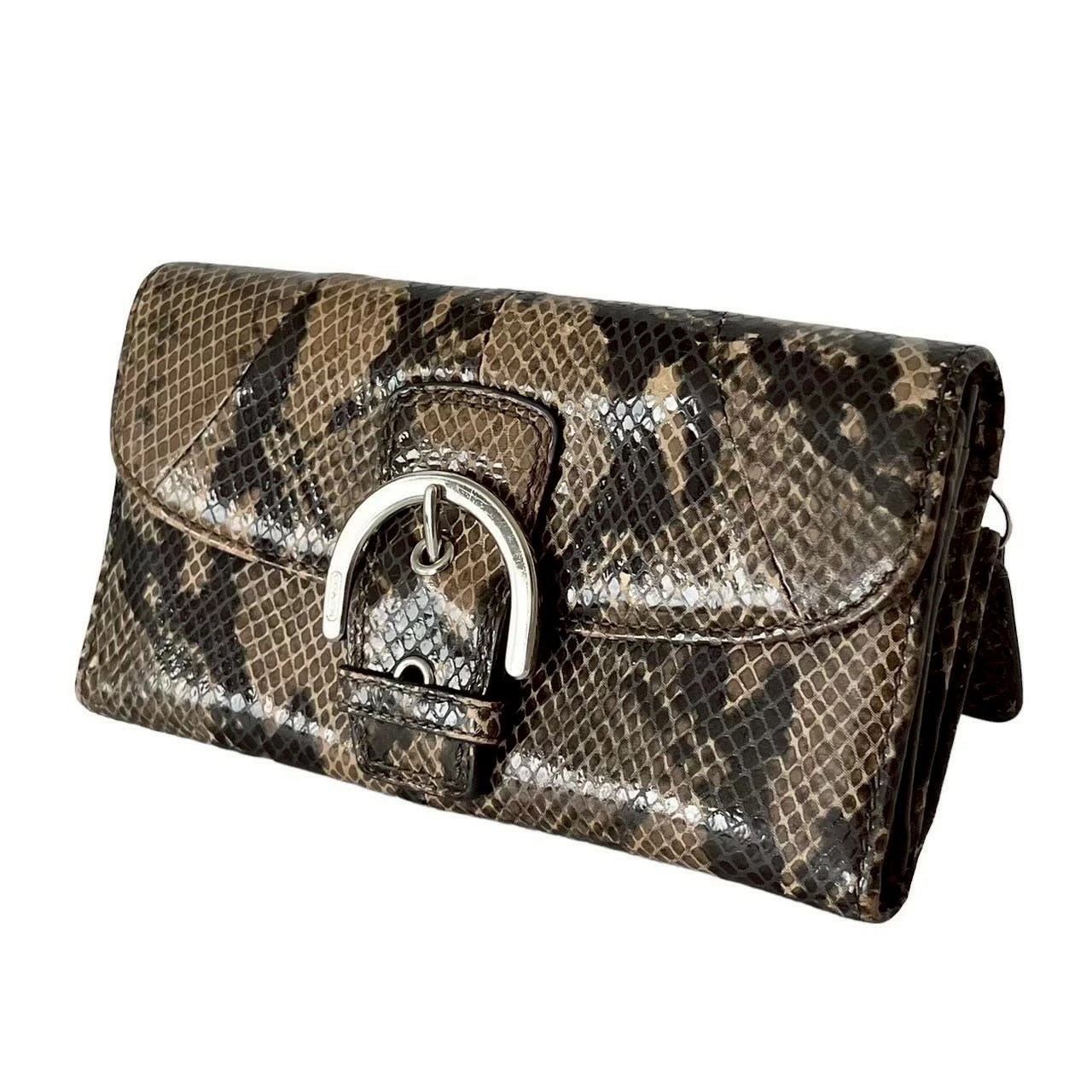 Used COACH Long Wallet Wallet Python Embossed Lon… - image 9
