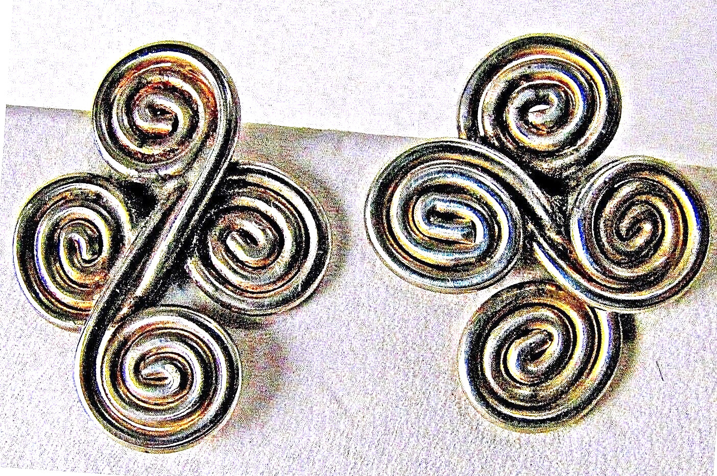 Earrings Screw Back Solid Fine Sterling Silver Sp… - image 1