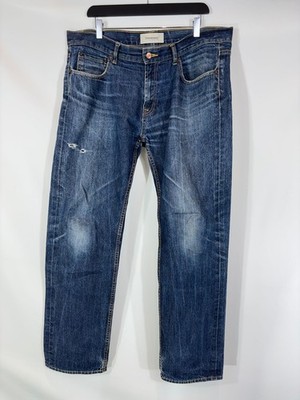 DRESSMANN Nevada Jeans Men's W38/L32 Distressed Fade Effect Zip Fly Straight