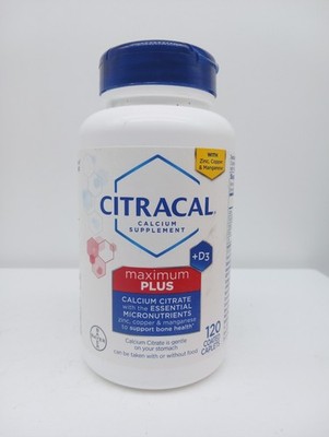 Citracal Maximum Plus + D3 Calcium Citrate 120 Cplts Exp 4/27