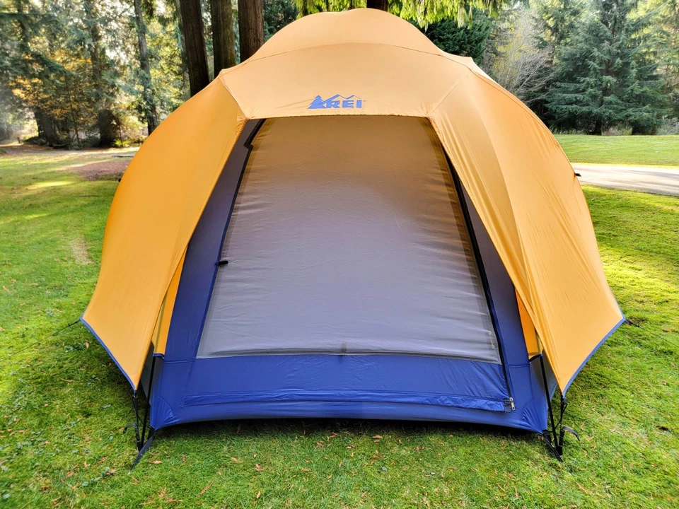 Tienda de campaña REI GEO 4 edición dorada vintage cúpula geodésica ~ 3 temporadas ~ 4 personas. Foto 4 de 4