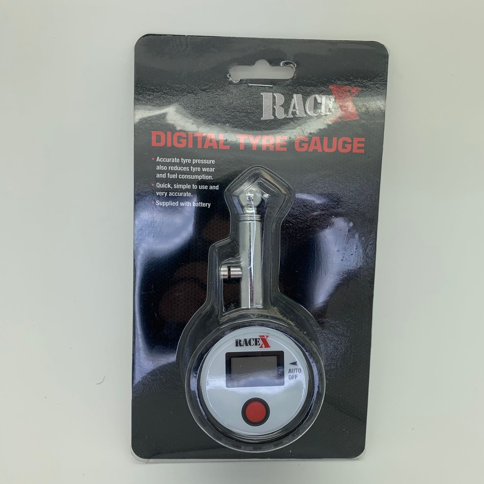 Digital Tyre Gauge Wheel Pressure Check Test RaceX RX2935 Portable PSI Bar KPa