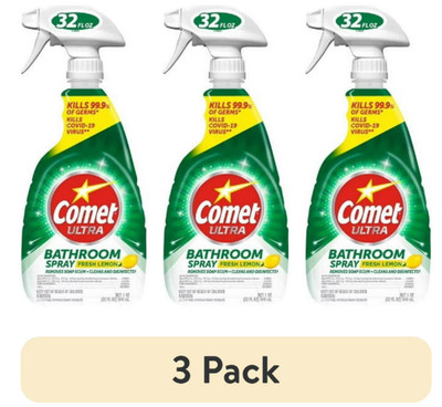(3 pack) Comet Bathroom Cleaner Spray Lemon Scent 32 oz