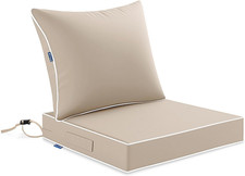 Beige Outdoor Seat Cushion 24X24 Inch Waterproof Cushion
