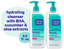 Clean & Clear Morning Burst Oil-Free Hydrating Face Cleanser, 8 fl. oz, 2 Pack