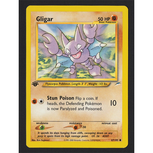 Gligar - 67/105 - Neo Destiny - 1st Edition - Pokémon Card - NM