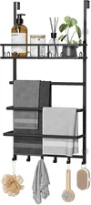 Towel Racks for Bathroom Over The Door Towel Rack Towel Storage with Metal Shelf