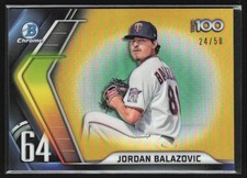 Jordan Balazovic 2022 Bowman Scouts' Top 100 Gold Refractor /50 #BTP-64