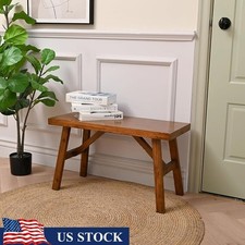 Compact Rustic Wooden Entryway Bench Ideal Living Room Farmhouse Decor New