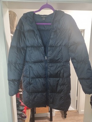 Eddie Bauer Luna Peak Down Parka Puffer Jacket EB550 Peacock Blue Hood Size M