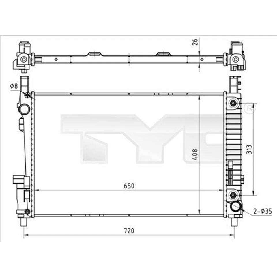 TYC Radiateur Refroidissement Moteur D'Eau Pour Honda Civic Mercedes Classe A B - Photo 1/1