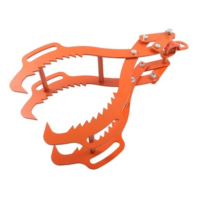 Steel Log Grapple Hook W/4 Claws Capacity Logging Tongs for Firewood 32in Orange