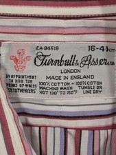 Camisa de vestir para hombre TURNBULL & ASSER Hecha en Inglaterra 16-35 rayas multicolores