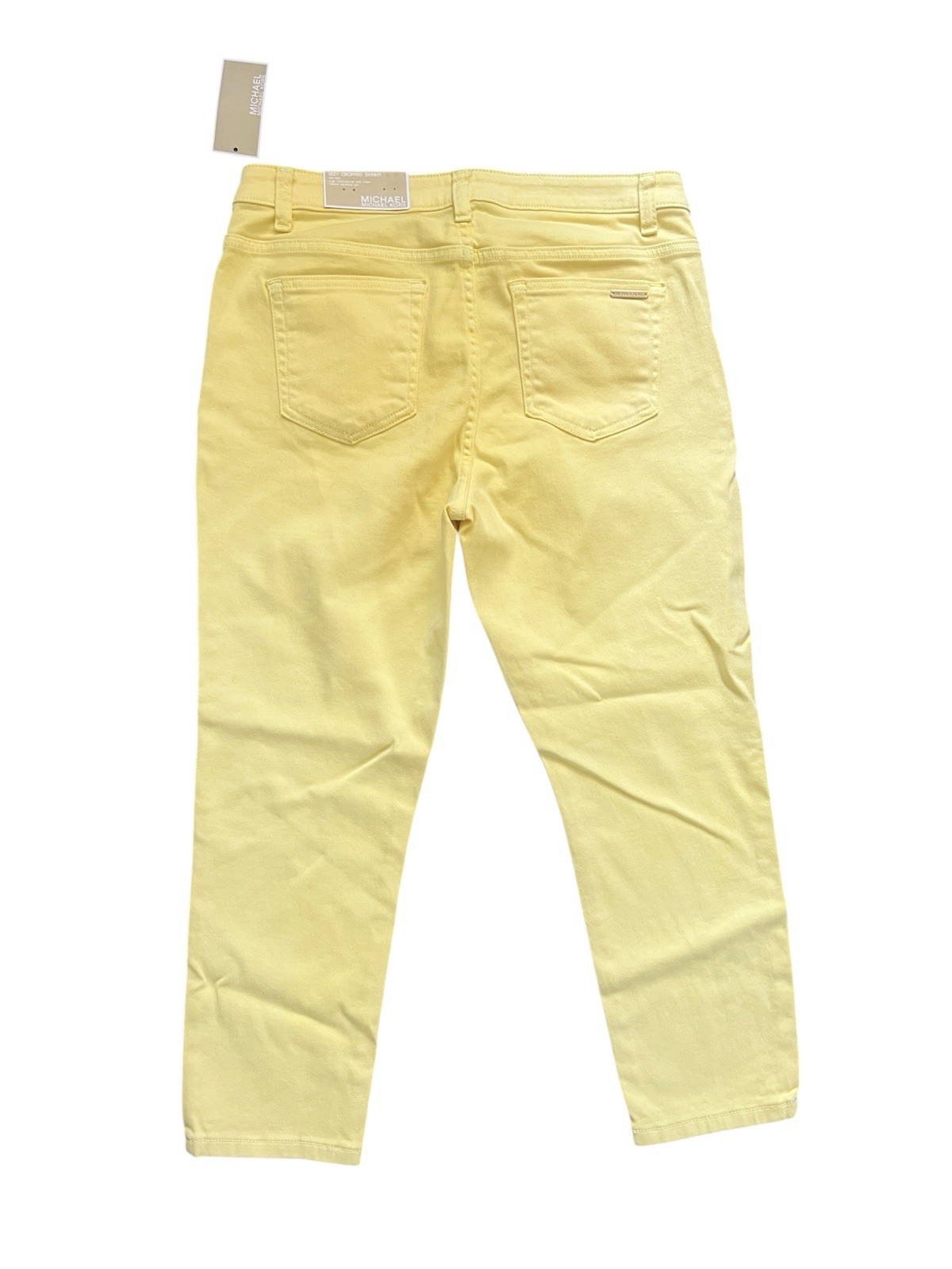 Michael Kors Womens Izzy Cropped Skinny Jeans Sz 8 Yellow Casual Chic NWT $99 thumbnail 5