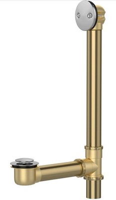 1-1/2'' Brass Tubular Bath Drain Kit with Tip-Toe Bath Drain Stopper Touch-To