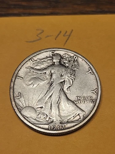 1917 Walking Liberty Half Dollar VF Lot3-14