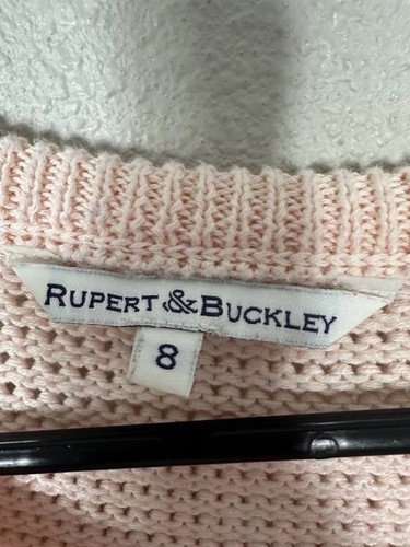 Rupert & Buckley Sweater Women 8 Pink Striped Knit Pullover Lightweight Casual - Picture 4 of 7