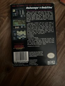 NINTENDO NES NOBUNAGA'S AMBITION KOEI COMPLETE W/ BOX & INSTRUCTIONS & Poster