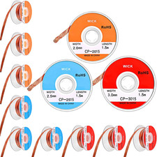 12 Pieces Solder Wick 1.5 Meter Length Braided Wicks Desoldering No-Clean Solder