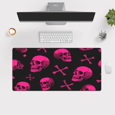 40*90cm1pc Gothic Pirate Skull & Crossbones Mouse Pad - Large XXL Non-Slip Rubbe