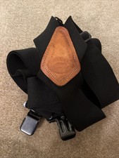 Duluth Trading Co Adjustable Suspenders Black 2  Wide Side Clip Heavy Duty Good