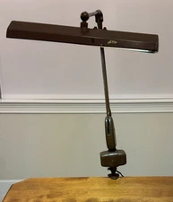 Mid Century Industrial DAZOR Floating Lamp P-2124-16 Clamp Drafting Light TESTED