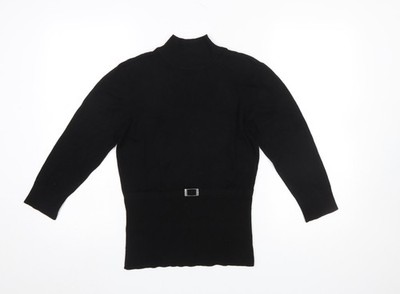 Wallis Petite schwarz Stehkragen Langarm Pullover Pulli Gr. 12