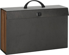 A-Z Expanding File Box, 19 Pocket, Legal Size, Black with Latch Closure
