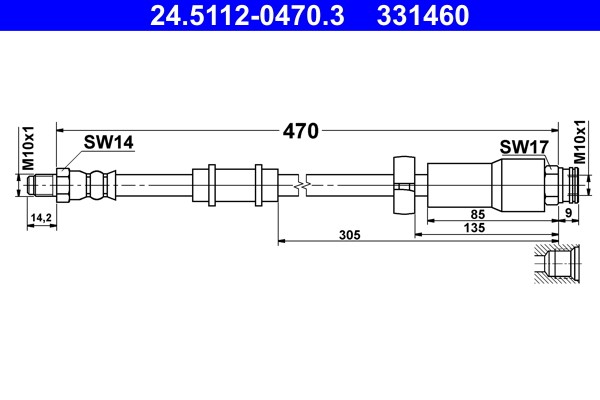 Fits ATE 24.5112-0470.3 BRAKE JOSE