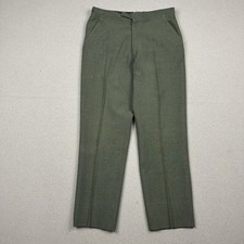 Vintage 50s Wool Gabardine Trouser Pants Green Men's Size 30x27 Conmar