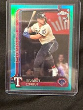 Blaine Crim 2025 Topps Chrome Teal Refractor USC83 #233/299 (RC) - Rangers
