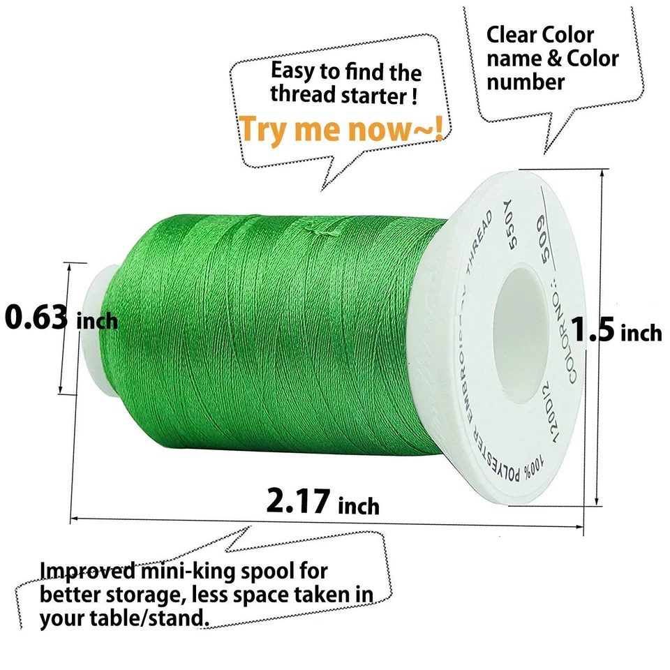 Simthread 63 Colors Polyester Compatible with Brother Embroidery Machine Thr... - Image 3 of 4