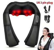 Neck Shoulder Massager Heated Back Body Massager Deep Tissue Electric Pillow~