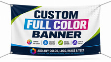 Custom Personalized Vinyl Banner 13oz Heavy Duty Full Color Indoor Outdoor
