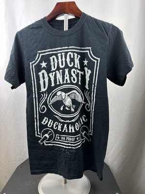 Duck Dynasty Mens Black Duckaholic Large Print Shirt Size Small