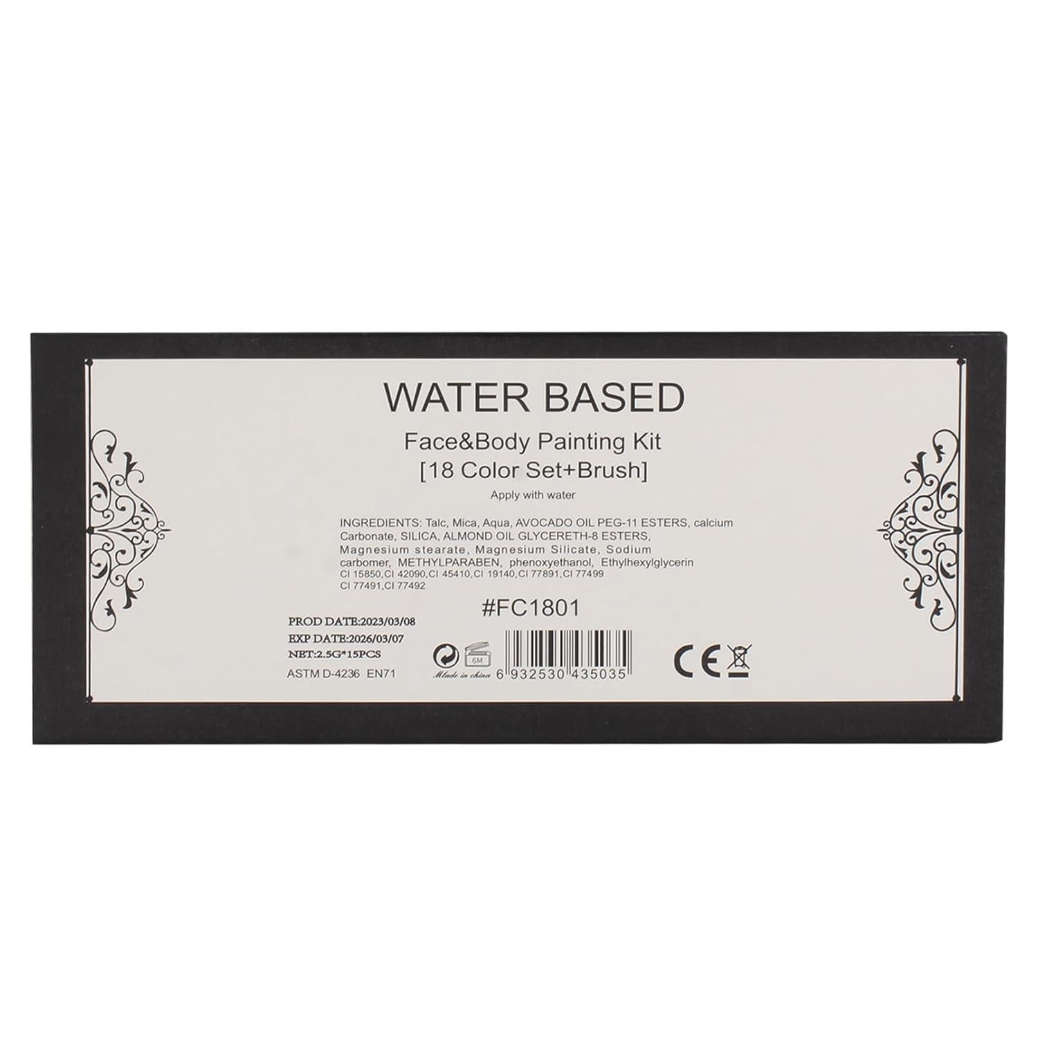 Face Painting Kit Non-Toxic Body Paint Washable 18 Colors Facepaint Makeup Kit f