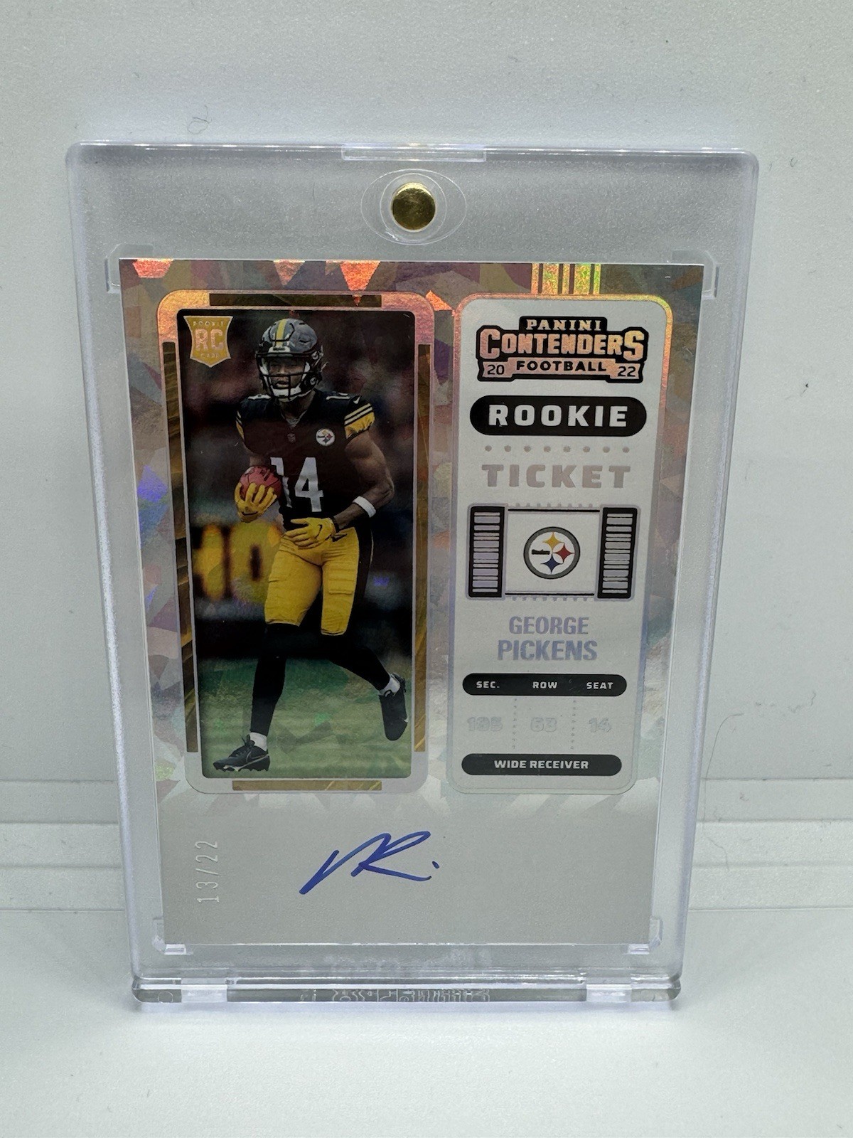 2022 Contenders George Pickens Rookie Ticket Auto Cracked Ice /22 Rc Cowboys